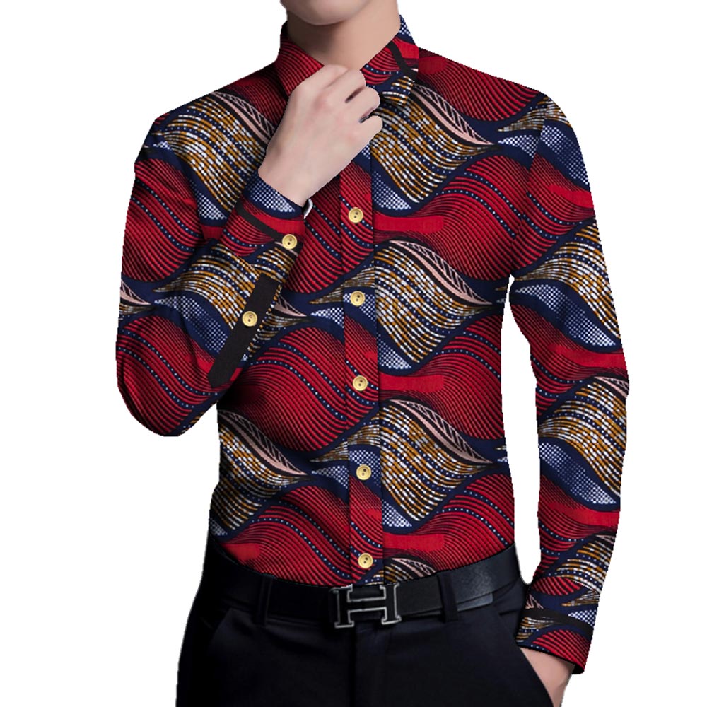 Long  Sleeve African Men Shirt  WYN937