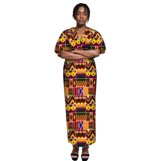 African fashion women's long sleeved sweet style women's lantern sleeves elegant style women's long dress wy10347