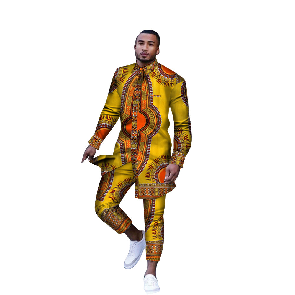 Long  Sleeve African Men Shirt  WYN778