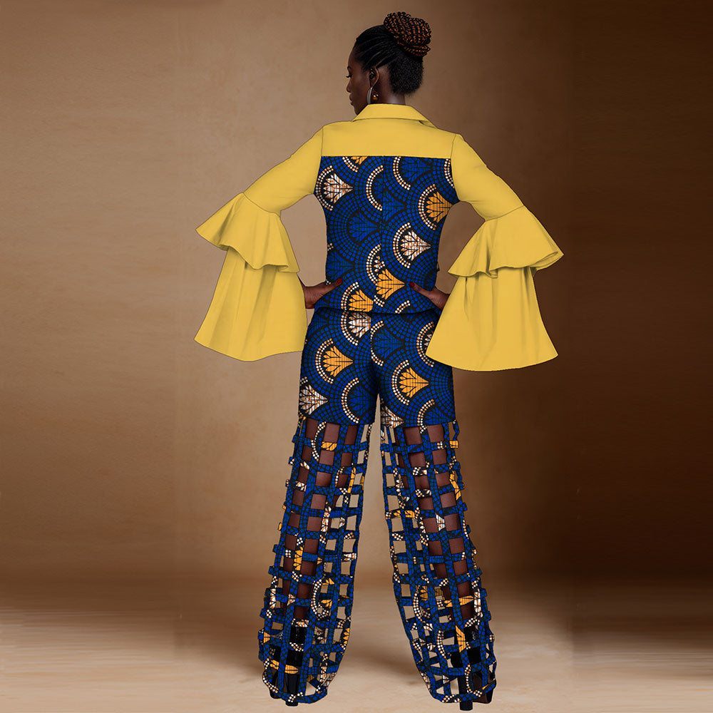 African Women Suits    Print Blazer and Pants Sets   African Traditional Dashiki   2 Pieces Pants Sets  WY9869