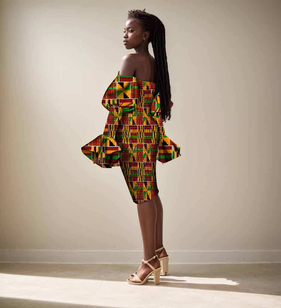 Africa Women Dresses   African Traditional Dashiki Dress  Off The Shoulder WY2156