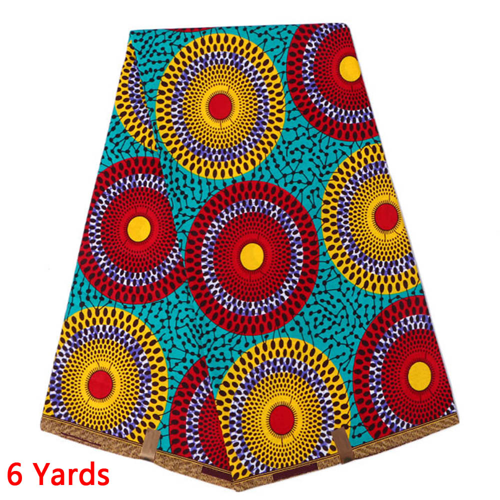 African Wax Fabrics 6 Yard Cotton Ankara Fabric