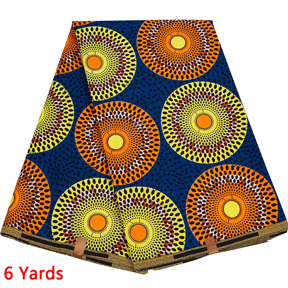 African Wax Fabrics 6 Yard Cotton Ankara Fabric