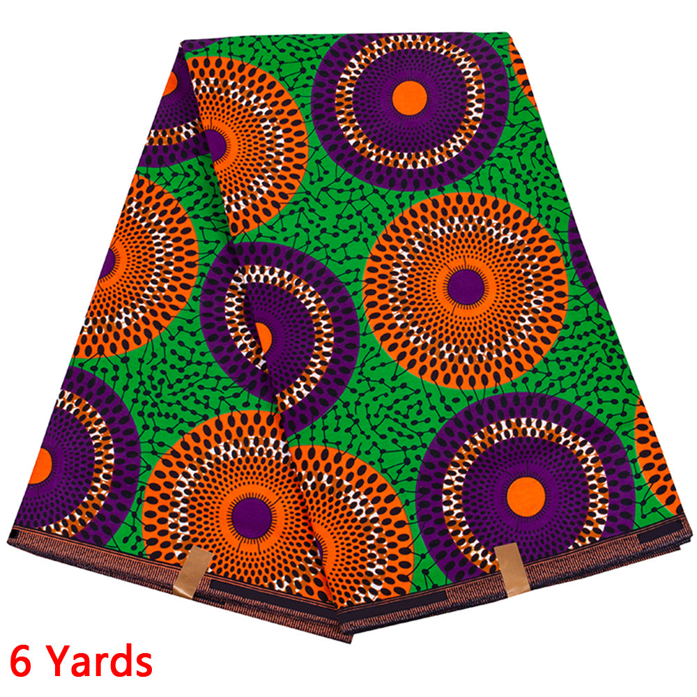 African Wax Fabrics 6 Yard Cotton Ankara Fabric