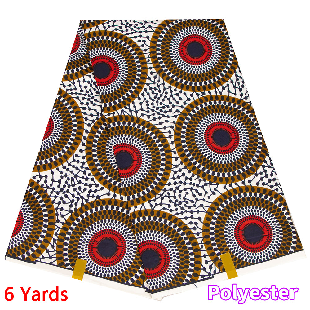 6 Yards/lot African Polyester Fabric FP6580