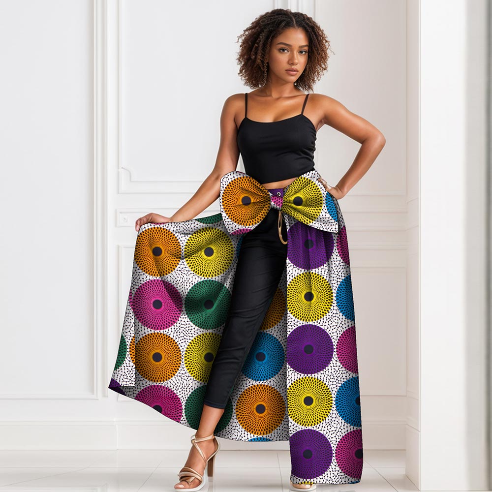 African women's skirt split skirt apron with bow WY3052