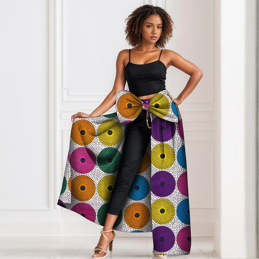 African women's skirt split skirt apron with bow WY3052