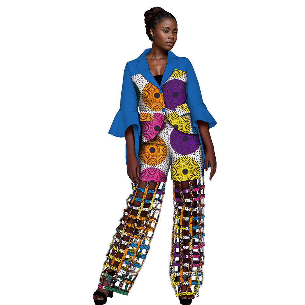 African Women Suits    Print Blazer and Pants Sets   African Traditional Dashiki   2 Pieces Pants Sets  WY9869