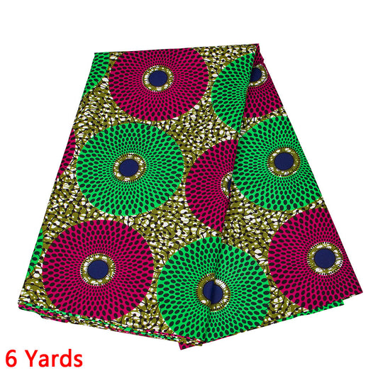 6 Yards/lot African Polyester Fabric FP6485