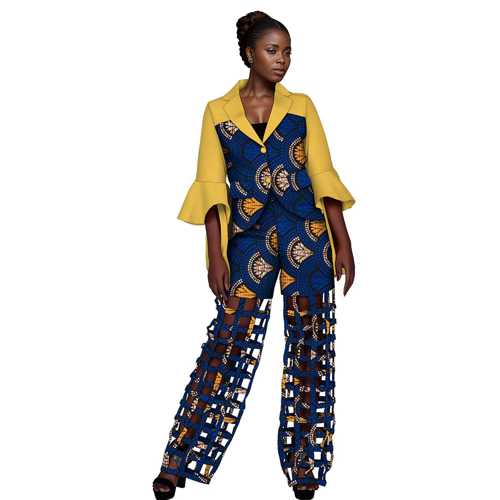 African Women Suits    Print Blazer and Pants Sets   African Traditional Dashiki   2 Pieces Pants Sets  WY9869