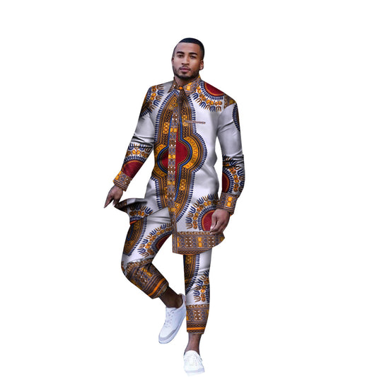 Long  Sleeve African Men Shirt  WYN778