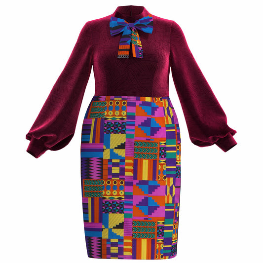 WholeSale Africa Dress for Women African Wax Print Dresses Dashiki Plus Size Africa Style Clothing for Women Office Dress wy10316